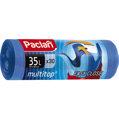 Мешки для мусора Paclan Multitop с ушками 35 л 50x64 см синие ПНД 10.5 мкм 30 шт.