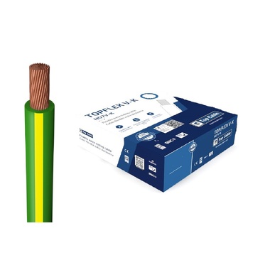 Монтажный гибкий провод Top Cable 1x4 желто-зеленый TOPFLEX V-K H07V-K 131V004.R100(100м)