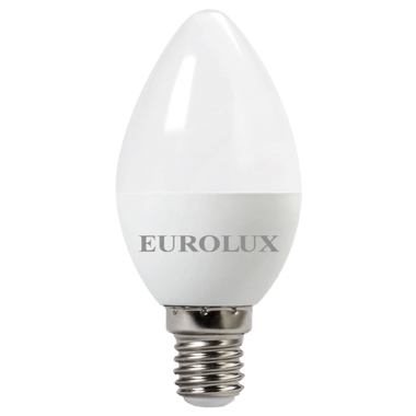 Светодиодная лампа Eurolux LL-E-C37-5W-230-2,7K-E14/свеча, 5Вт, теплый белый, Е14 76/2/1