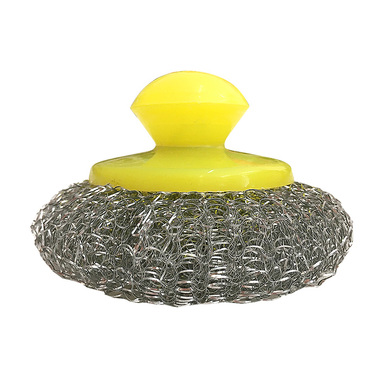 Мочалка для посуды Умничка металл, с пластиковой круглой ручкой CG08-018