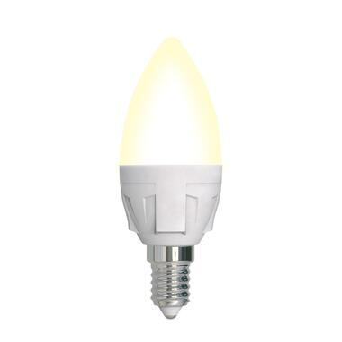 Лампа Uniel LED-C37, 7W/3000K/E14/FR/DIM, PLP01WH, светодиодная, диммируемая UL-00004296