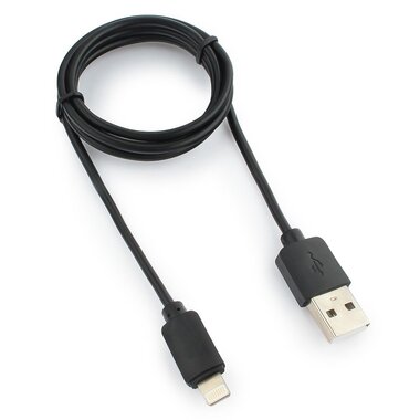 Кабель Гарнизон USB A(M) - Lightning, 1м, черный GCC-USB2-AP2-1M