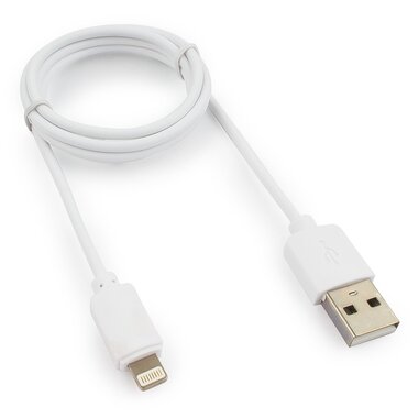 Кабель Гарнизон USB A(M) - Lightning, 1м, белый GCC-USB2-AP2-1M-W