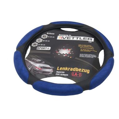 Оплетка на руль VETTLER SPORT L 39-40 см, классика, Волга PVC 6 подушек Голубой LLA1blue