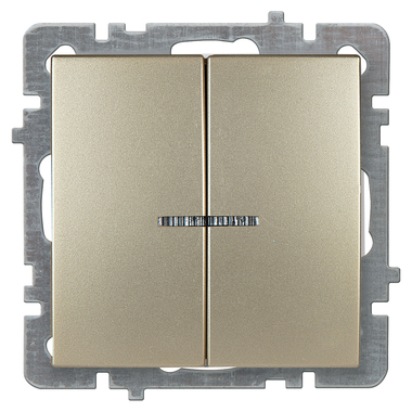 Механизм выключателя NILSON 2СП с подсветкой золото Touran/Alegra metallic 24150404