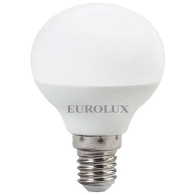 Светодиодная лампа Eurolux LL-E-G45-7W-230-2,7K-E14/шар, 7Вт, теплый белый, Е14 76/2/5