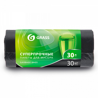 Мешок для мусора в рулоне (30 шт; 30 л; 55х46 мм; 10 мкм; ПНД) Grass PP-0022