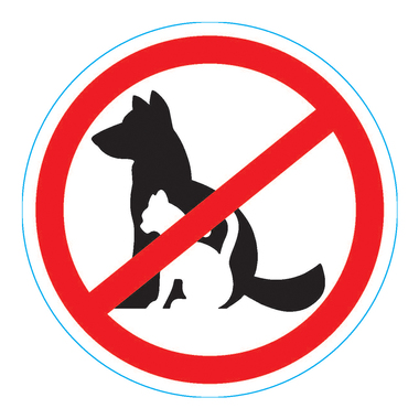 Наклейка-запрещающий знак REXANT С животными вход запрещен, 150x150мм 56-0039
