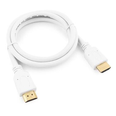 Кабель Cablexpert HDMI 1м v2.0 19M/19M белый позол.разъемы экран пакет CC-HDMI4-W-1M