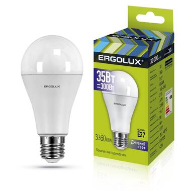 Светодиодная лампа Ergolux LED-A70-35W-E27-6K ЛОН, 35Вт, E27, 6500K, 180-240В 14232