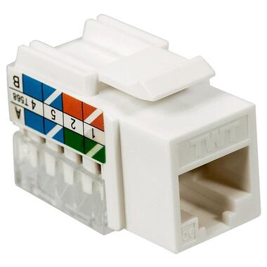 Модуль TWT Keystone RJ45, Cat.5E, UTP, 90 градусов, белый TWT-OK45UTP/5E-WH