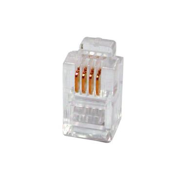 Телефонный разъем Hyperline PLUG-4P4C-P-C2-100 RJ-11, 4P4C, 3 микродюйма, для телефонной трубки, 100 штук 49381