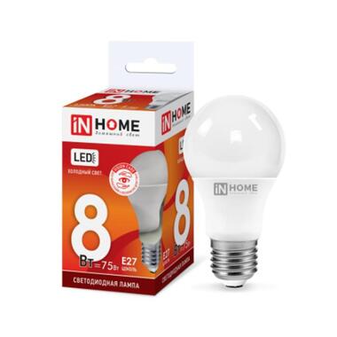 Светодиодная лампа IN HOME LED-A60-VC 8Вт, 230В, Е27, 6500К, 720Лм 4690612024042