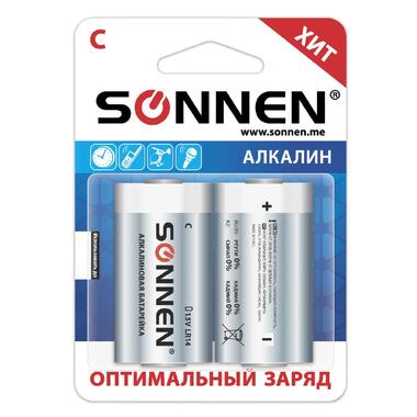 Батарейки SONNEN Alkaline, С LR14, 14А, 2 шт, в блистере, 451090