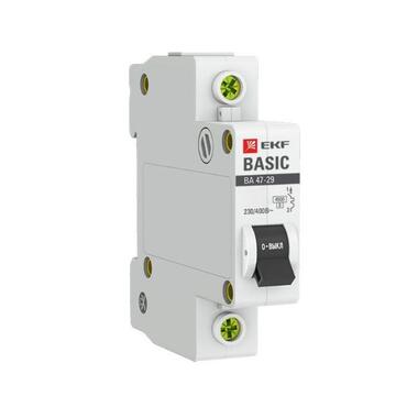 Автоматический выключатель EKF Basic ВА 47-29, 1P, 6А, B, 4,5кА, SQ mcb4729-1-06-B
