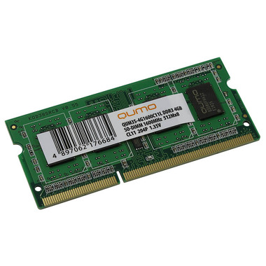 Модуль памяти Qumo DDR3 SO-DIMM 1600MHz PC-12800 CL11 - 4GB QUM3S-4G1600C11L