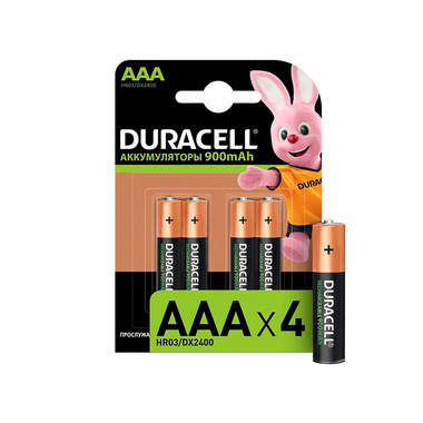 Аккумулятор AAA - Duracell 900mAh 4BL (4 штуки)