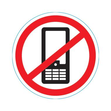 Наклейка-запрещающий знак REXANT Использование мобильных телефонов запрещено, 150x150мм 56-0042