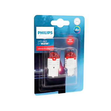 Лампа Philips Red Ultinon Pro3000 LED W21W 12V-LED (W3x16d) 2шт 11065U30RB2