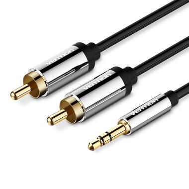 Аудио кабель Vention Jack 3,5 mm M/2RCA M - 1,5м, черный P550AC150-S