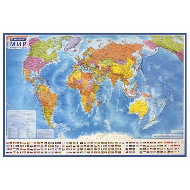 Карта мира политическая Brauberg 1010х700mm 112382