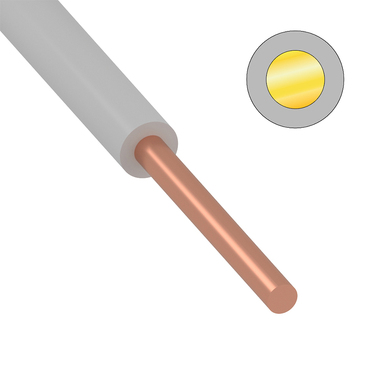 Провод ПуВ, ПВ-1 ККЗ 10 кв.мм 100 м белый ГОСТ 01-8607-1