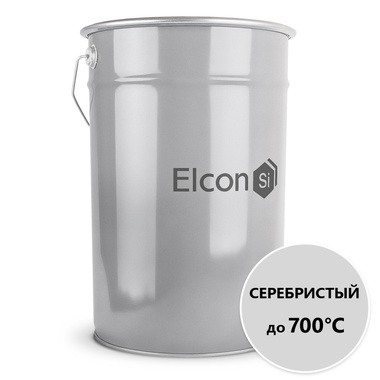 Термостойкая эмаль Elcon серебристая 700 градусов 25 кг 00-00000012