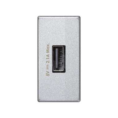 Зарядное устройство Simon, USB, К45, узкий модуль, 5 В, 2,1 А, алюминий K126D-8