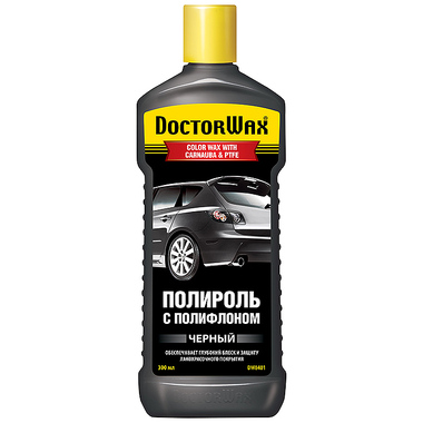 Цветной полироль с полифлоном DoctorWax черный DW8401 DOCTOR WAX