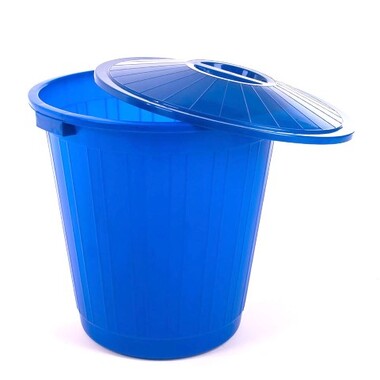 Пластиковый бак Элластик-Пласт с крышкой, 80л, синий, ЭП 097716