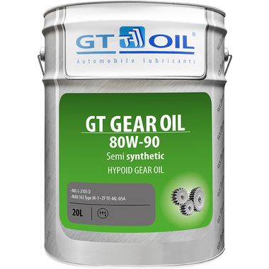 Масло Gear Oil, SAE 80W-90, API GL-4, 20 л GT OIL 8809059407097