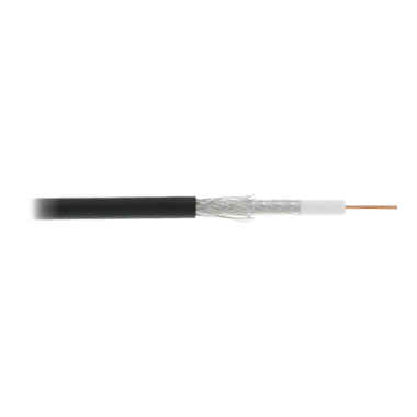 Коаксиальный кабель NETLAN RG-6, одножильный, CCS, PE до -40C, черный, 305м UEC-C2-32123B-BK-3