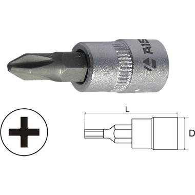 Головка-бита Aist Philips PH.3 1/4" зеркальная 240103P-B-X