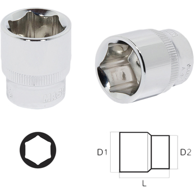 Головка Aist 19 мм 3/8" 6-гранная двойное покрытие 311119D-X 00-00006147