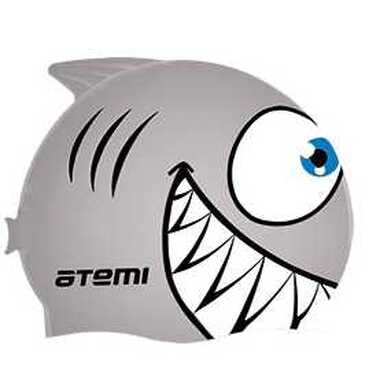 Силиконовая детская шапочка для плавания ATEMI FC203 рыбка, серебро 00000098106