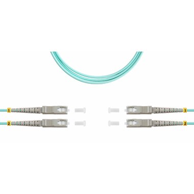 Оптический патч-корд TopLAN дуплексный, OM3 MM 50/125 1.0 м DPC-TOP-OM3-SC/P-SC/P-1.0