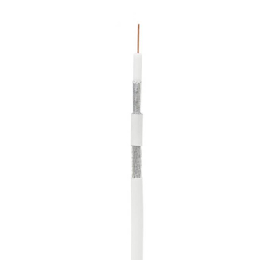 Коаксиальный кабель NETLAN RG-6, одножильный, CCS, PVC, белый, 100м EC-C2-32123A-WT-1