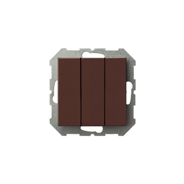 Трехклавишный выключатель LIREGUS Эпсилон IJ3 16-001-01 E/R коричневый, без рамки 28-134