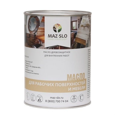 Масло для рабочих поверхностей и мебели MAZ-SLO цвет Махагон 1 л 8075086