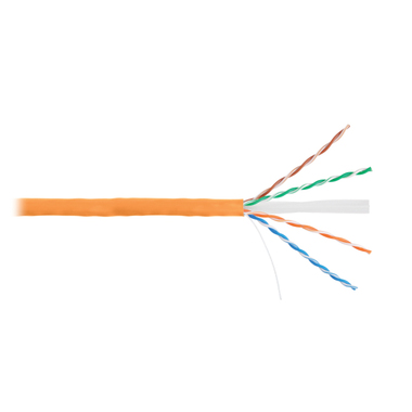 Кабель NETLAN U/UTP 4 пары, категория 6, одножильный, внутренний, LSZH, оранжевый, 305м EC-UU004-6-LSZH-OR