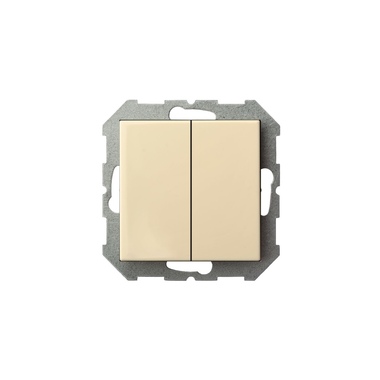 Двухклавишный выключатель LIREGUS Эпсилон IJ5 10-003-01 E/S кремовый, без рамки 28-053