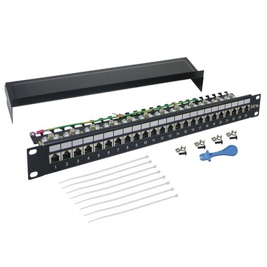 Патч-панель LANMASTER 19, 24 порта RJ-45, категория 6A, STP, 1U, LAN-PPL24S6A