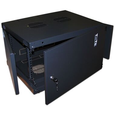 Настенный шкаф Next, 9U 550x600, металлическая дверь, черный, 1 ЧАСТЬ TWT-CBWNM-9U-6x6-BK