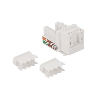 Модуль Keystone LANMASTER RJ45, кат.5E, UTP, 90 градусов, белый LAN-OK45U5E/90P-WH