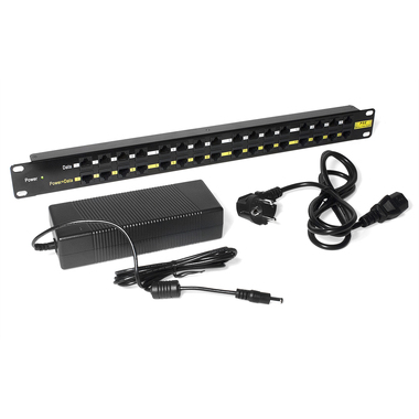 Панель LANMASTER POE 19, 16 портов, с двумя блоками питания 48V, 120W LAN-PP16-POE/A2