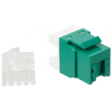 Модуль Keystone LANMASTER RJ45, кат.5e, UTP, 180 градусов, зеленый, LAN-OK45U5E/180P-GN