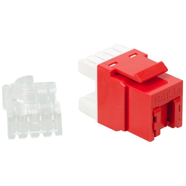 Модуль Keystone LANMASTER RJ45, кат.5e, UTP, 180 градусов, красный, LAN-OK45U5E/180P-RD