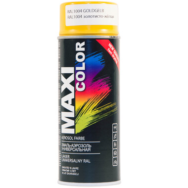 Эмаль-аэрозоль MAXI COLOR золотисто-жёлтая 0,4 л 1004MX