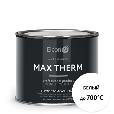 Термостойкая эмаль Elcon белая, 700 градусов, 0,4 кг 00-00004042