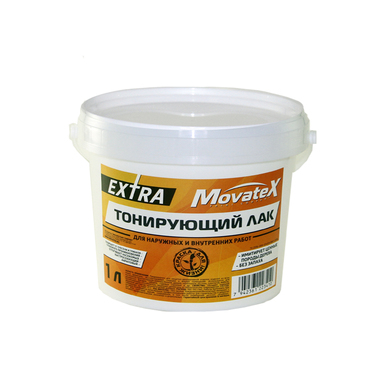 Тонирующий лак Movatex EXTRA орех темный, для наружных и внутренних работ, 1 кг Н00051